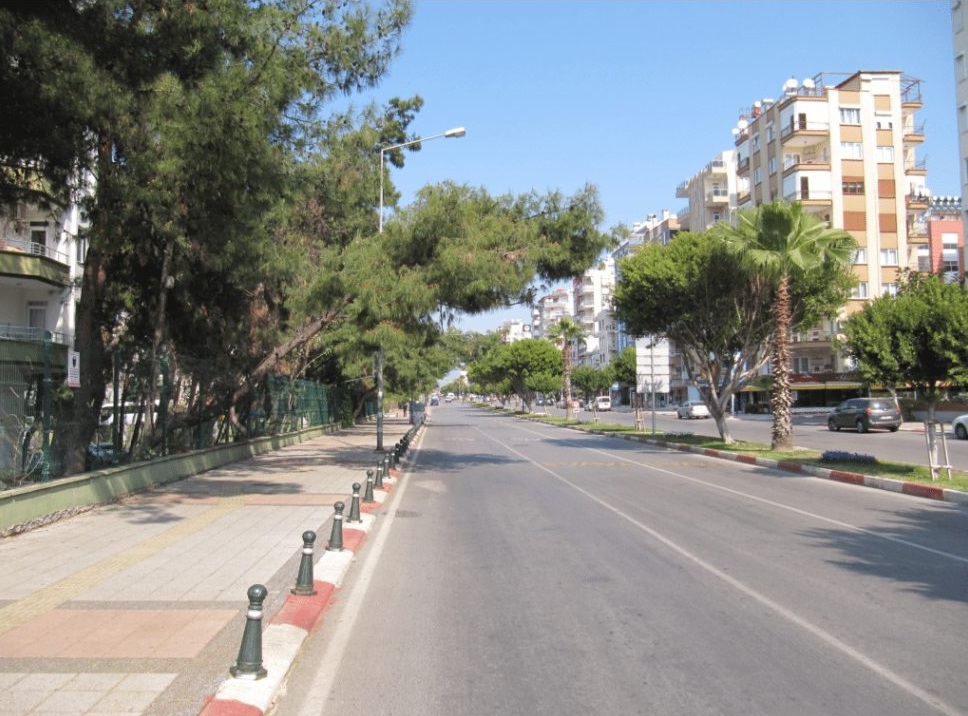 Street and apartment buildings in Gursu Konyaalti